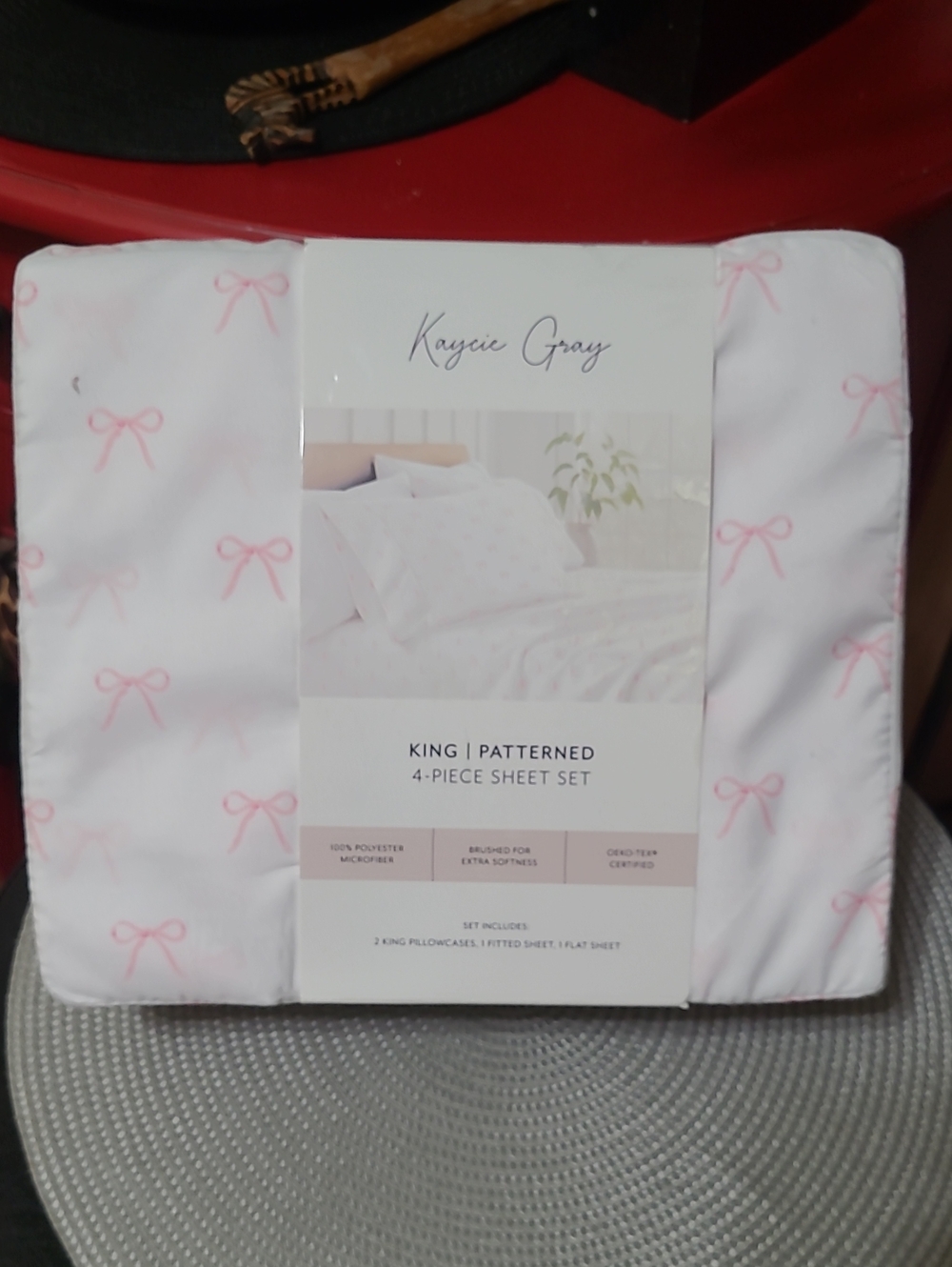 Kaycie Gray King Bows Sheet Set